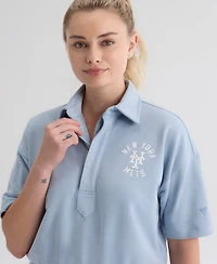 Fanatics Women's Iconic New York Mets Cropped Polo Sweatshirt