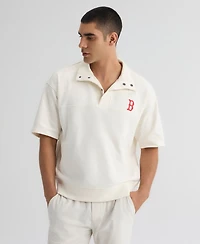Fanatics Men's Boston Red Sox Iconic Mock-Neck Relaxed-Fit Pullover