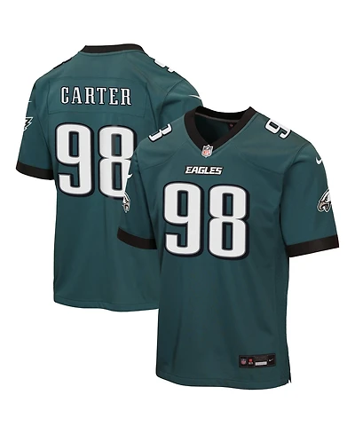 Nike Big Boys and Girls Jalen Carter Midnight Green Philadelphia Eagles Team Game Jersey