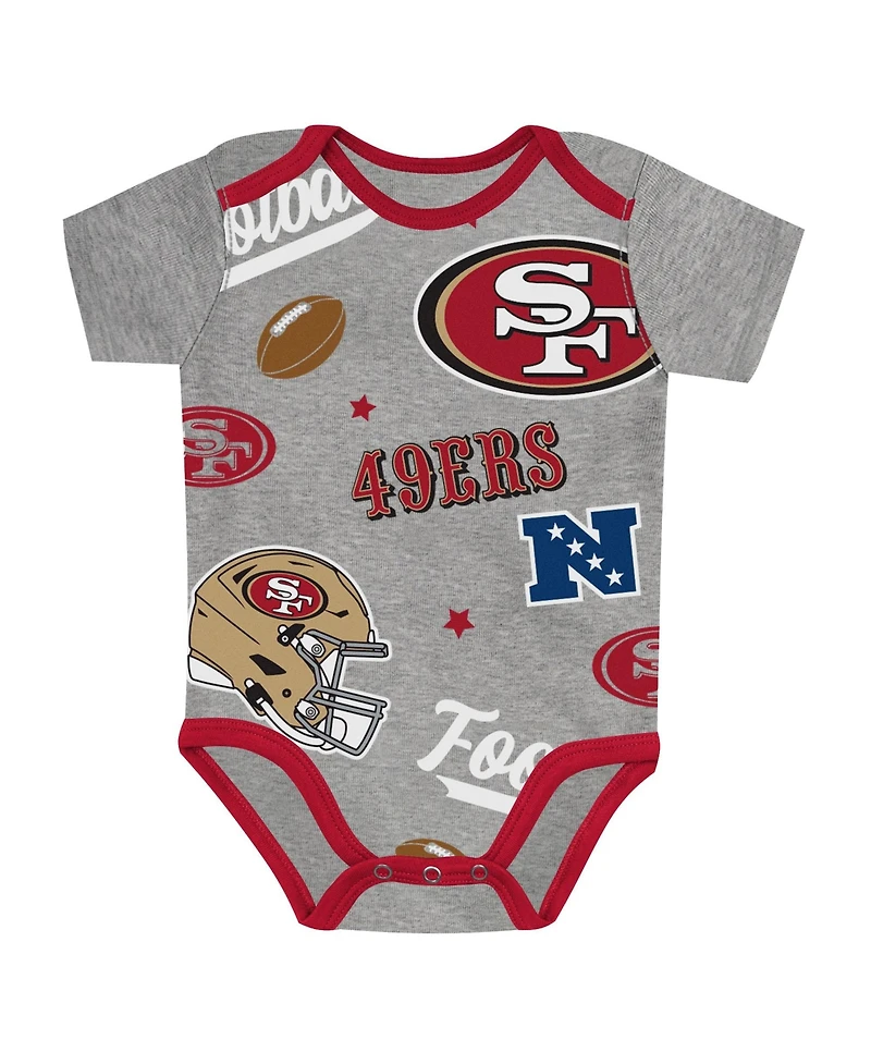 Outerstuff Boys' and Girls' San Francisco 49ers First Round Pick Bodysuits, 3-Piece Set