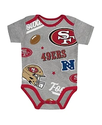 Outerstuff Boys' and Girls' San Francisco 49ers First Round Pick Bodysuits, 3-Piece Set