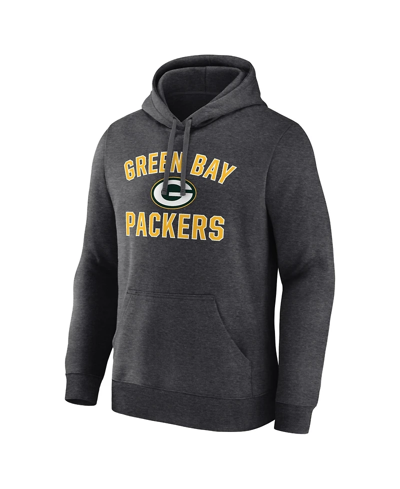 Logo Athletic Men's Green Bay Packers Arch Victory Long-Sleeve Classic-Fit Cotton-Blend Pullover Hooded Sweatshirt