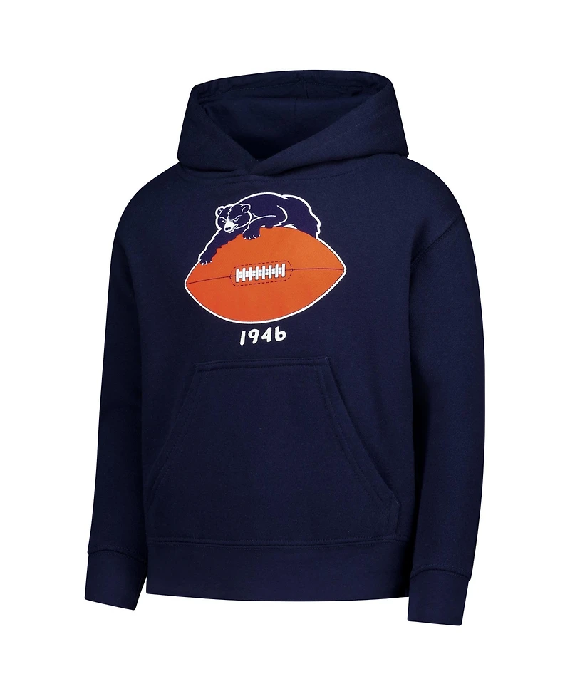 Mitchell & Ness Boys' and Girls' Chicago Bears Retro Logo Hooded Fleece-Lined Long-Sleeve Hoodie