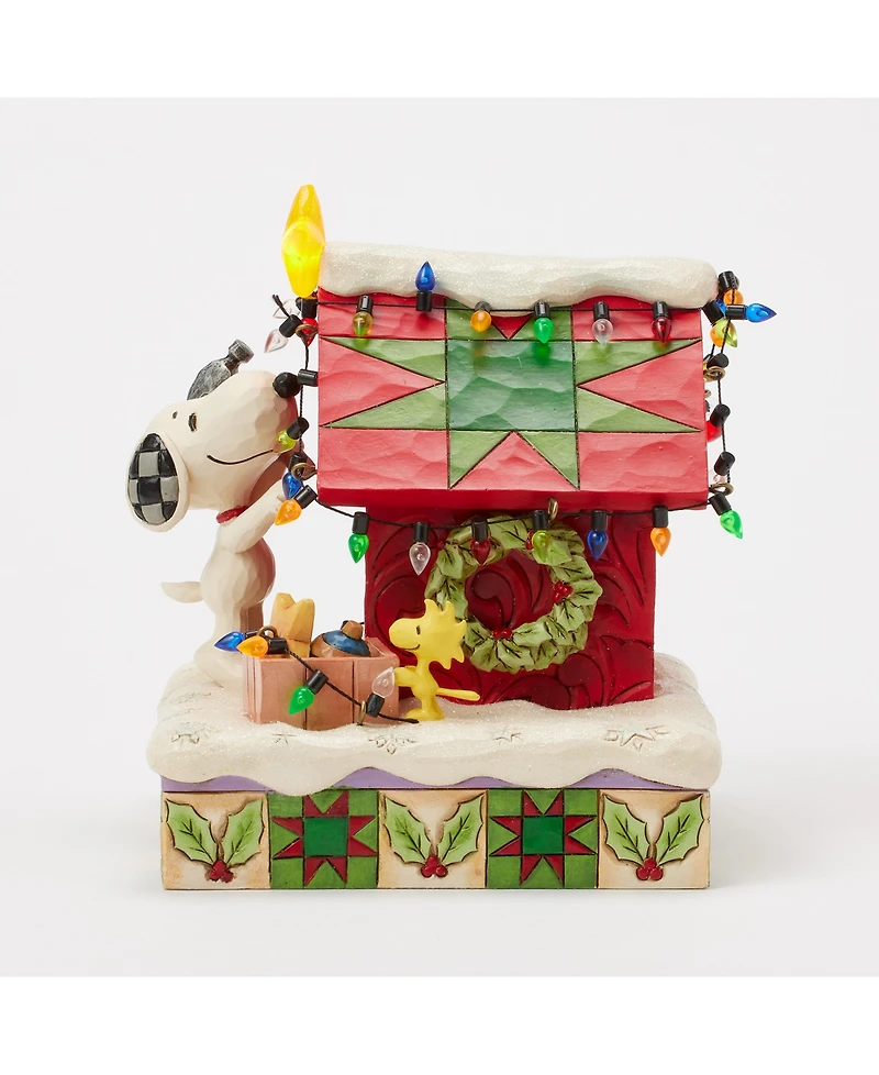 Jim Shore Peanuts Snoopy Decorating Led Doghouse Figurine