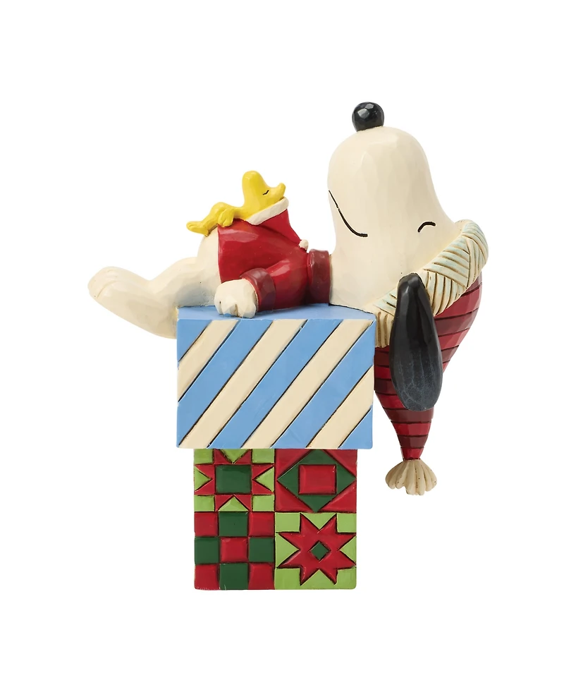 Jim Shore Peanuts Snoopy and Woodstock with Gifts Figurine
