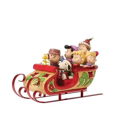 Jim Shore Peanuts Snoopy and Friends in Sleigh Figurine