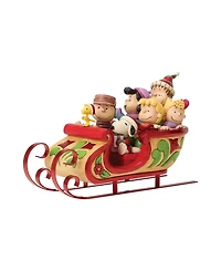 Jim Shore Peanuts Snoopy and Friends in Sleigh Figurine