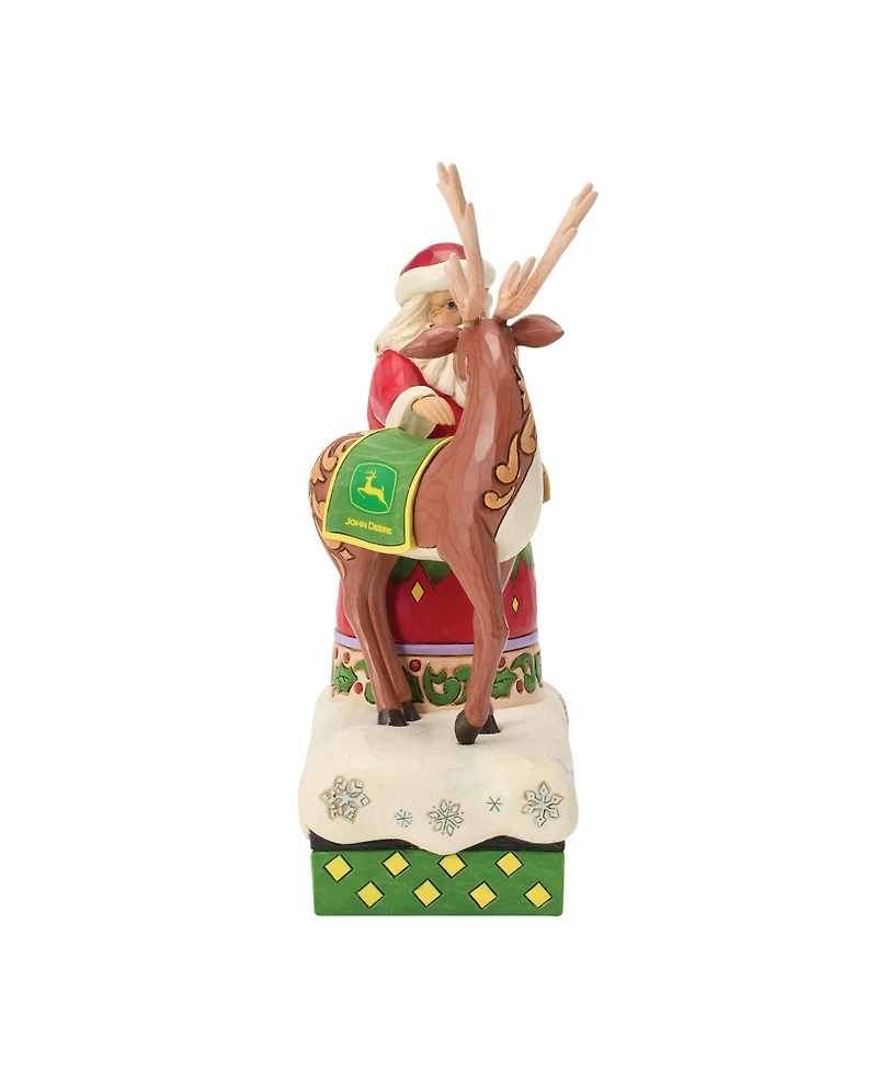 Jim Shore John Deere Santa and Reindeer Figurine