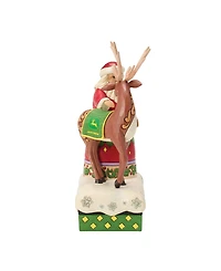 Jim Shore John Deere Santa and Reindeer Figurine