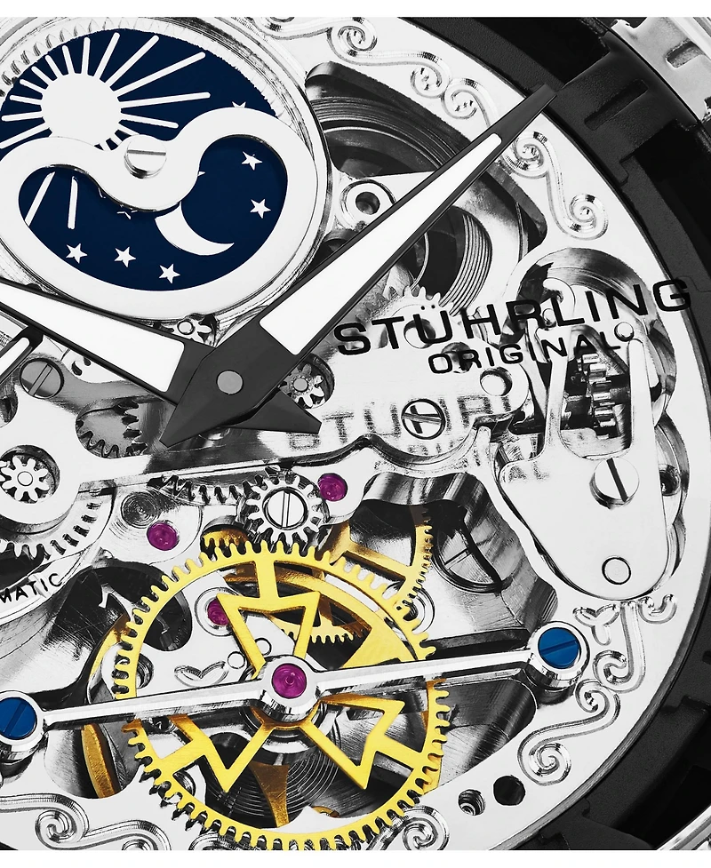 Stuhrling Original Model 3922 Men's Skeleton Automatic Stainless Steel Link Bracelet Watch