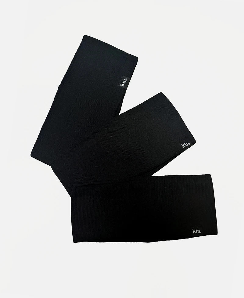 Kin Apparel Unisex Satin Lined Headband Set of 3