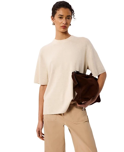 Whistles Women's Draped Fine Knit T-Shirt