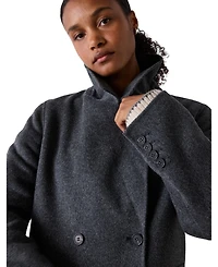 Whistles Women's Double-Breasted Relaxed Wool-Blend Coat