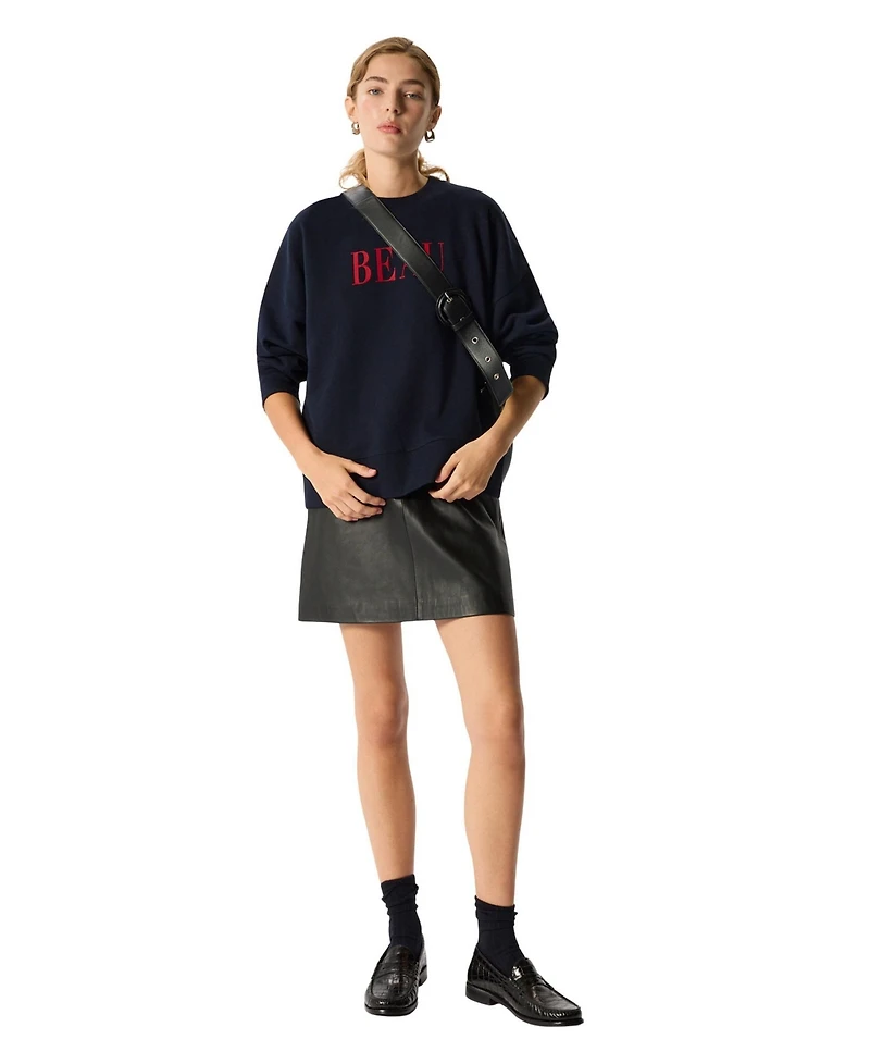 Whistles Women's Beau Cotton Oversized Crewneck Sweatshirt