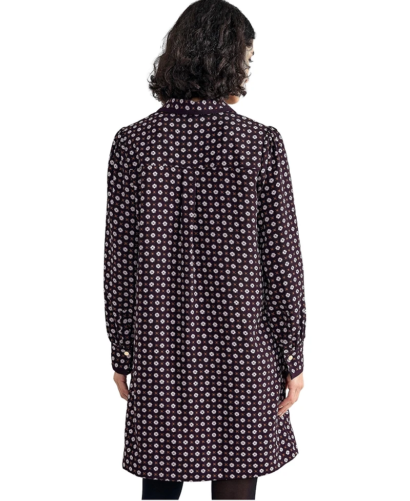 Phase Eight Women's Pamela Foulard A-Line Long-Sleeve Dress