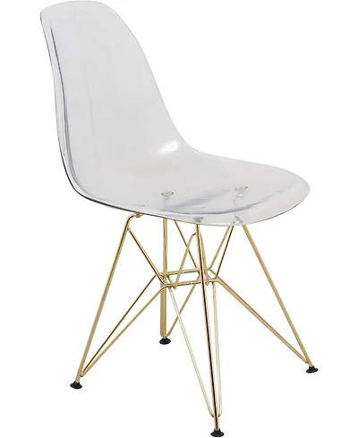 LeisureMod Cresco Molded Eiffel Side Chair with Gold Base
