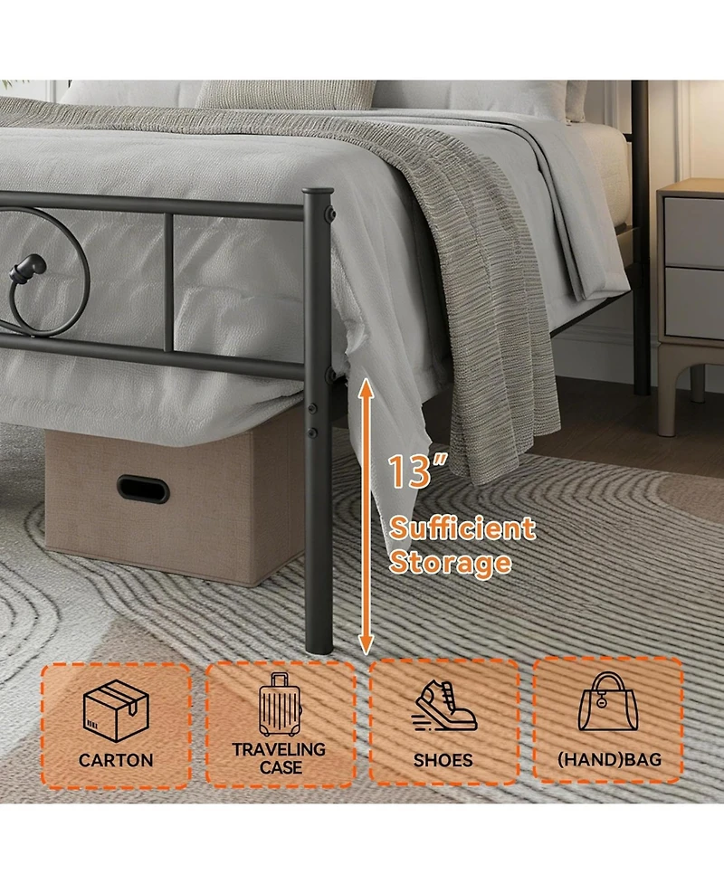 gaomon Twin Over Twin Metal Bunk Bed with Stairs, Heavy Duty Steel Frame with Guardrails and Slats Support, Space Saving Design
