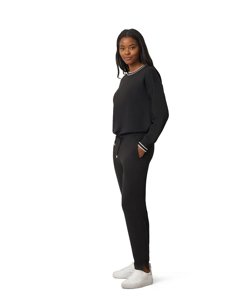 Cable & Gauge Women's Crewneck Long-Sleeve Pull-On Pullover and Pant Set