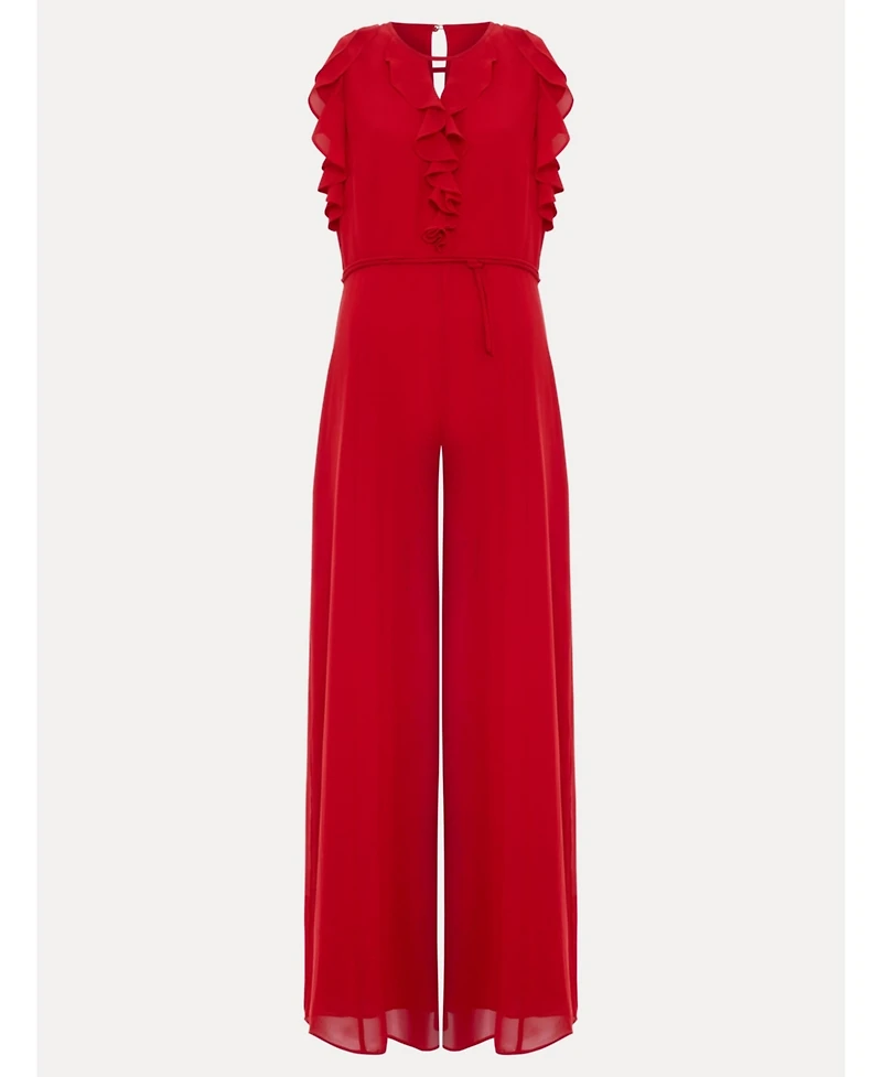 Phase Eight Women's Front Wide Leg Jumpsuit Cinched Waist