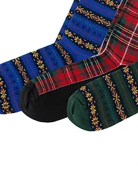 Polo Ralph Lauren Fair Isle Plaid Crew Socks, 3-Piece Set