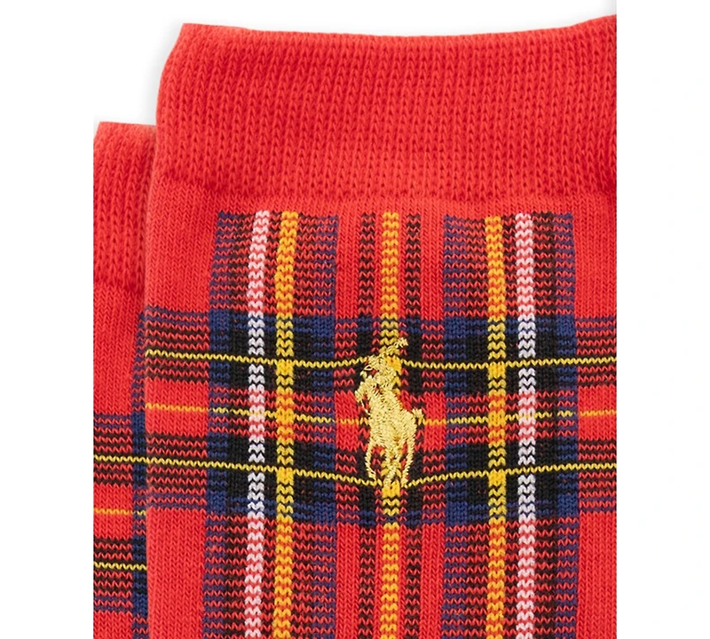 Polo Ralph Lauren Boys' 4-11 Holiday Dog Cotton-Blend Crew Socks, 3-Pack