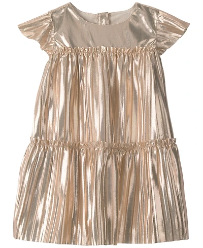 Carter's Baby Girls' Metallic-Crinkle Flutter-Sleeve Dress and Diaper Cover, 2-Piece Set