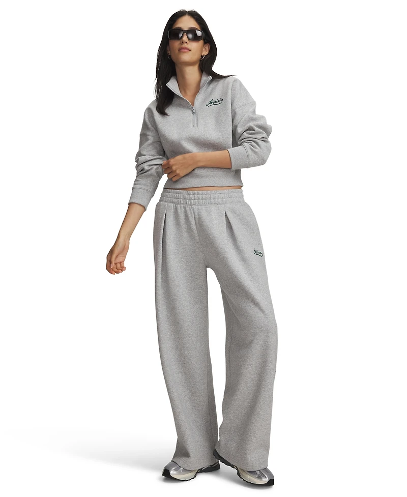 Under Armour Women's Rival Pleated Varsity Wide-Leg Relaxed-Fit Sweatpants