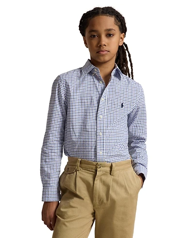 Polo Ralph Lauren Big Boys Plaid Cotton Poplin Shirt
