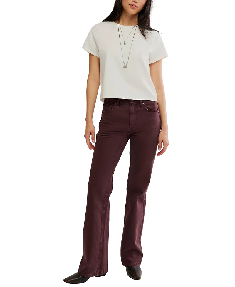 Free People Women's Double Knot High-Rise Straight-Leg Jeans