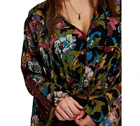 Free People Women's Juliette Floral-Print V-Neck Bell-Sleeve Blouse