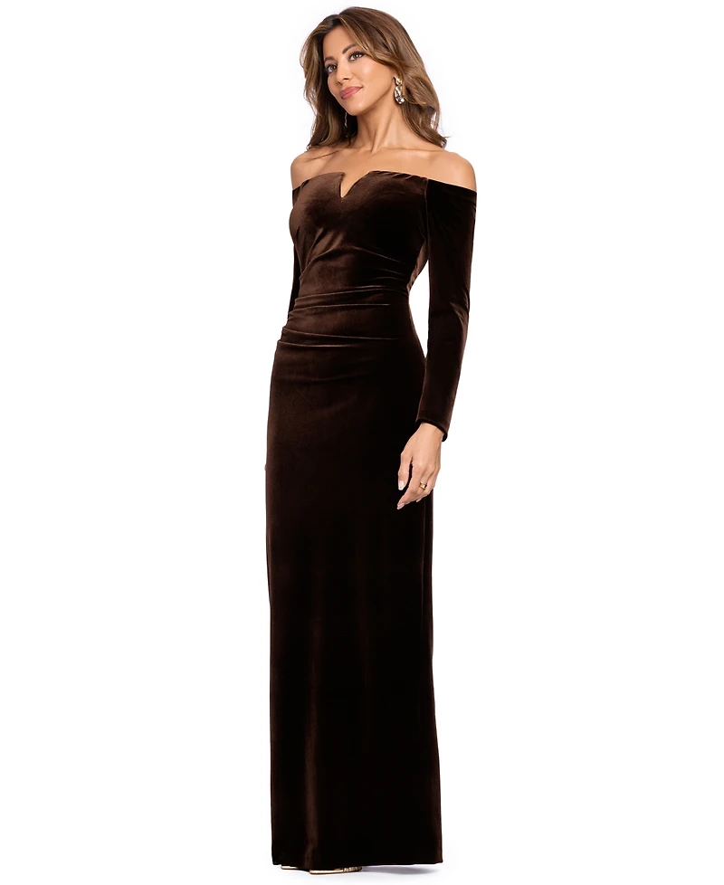 Xscape Velvet Off-The-Shoulder Gown
