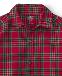 Carter's Toddler Boys' 2T-5T Long-Sleeve Plaid Button-Down Shirt