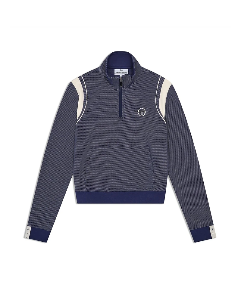 Sergio Tacchini Women's Agiato Mock-Neck Quarter-Zip Kangaroo-Pocket Sweatshirt