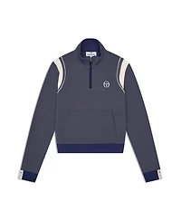 Sergio Tacchini Women's Agiato Mock-Neck Quarter-Zip Kangaroo-Pocket Sweatshirt
