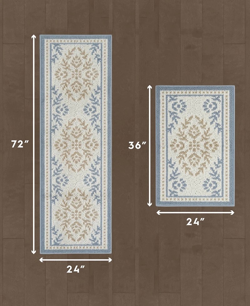 Laura Ashley All Loop Tufted Skid-Resistant 2-Piece Rug Set