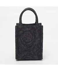 Pre-Owned Versace Women's Mini Barocco Jacquard Canvas Tote Bag