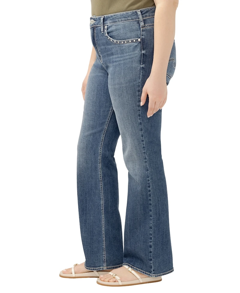 Silver Jeans Co. Plus Avery High-Waisted Studded Bootcut Denim