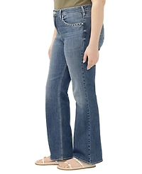 Silver Jeans Co. Plus Avery High-Waisted Studded Bootcut Denim