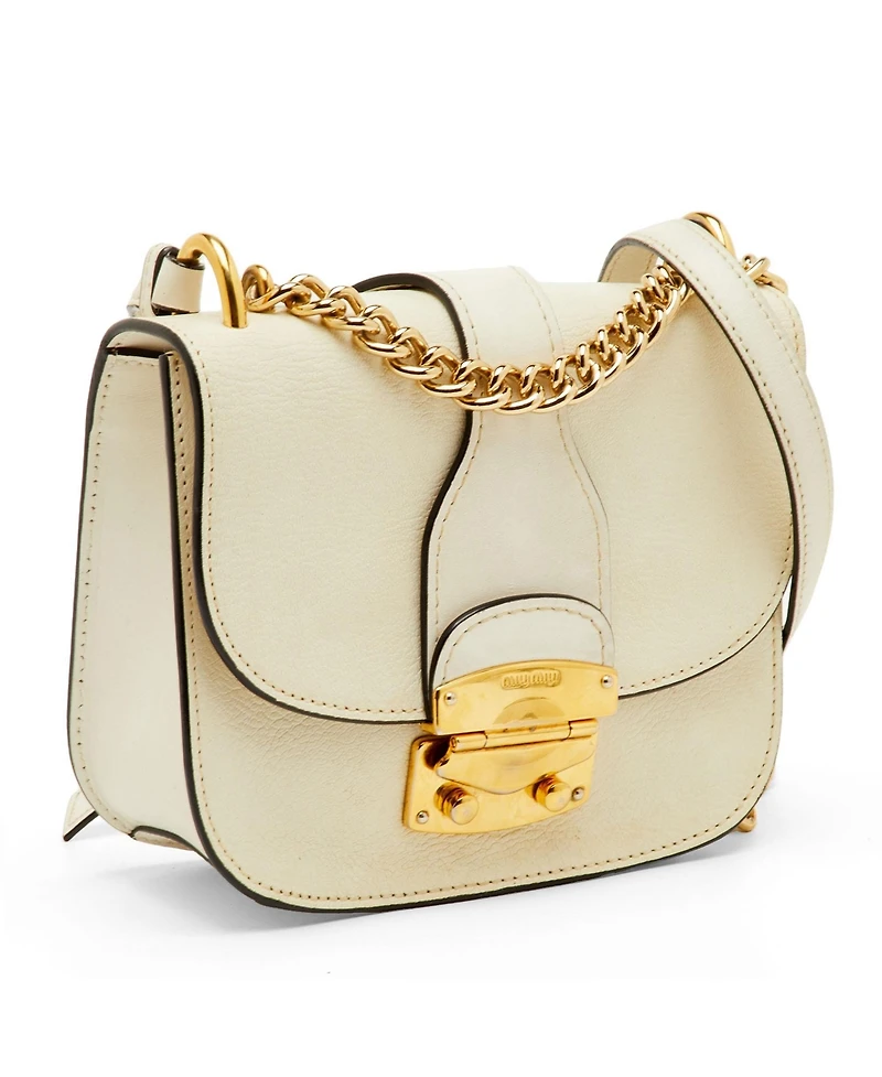 Pre-Owned Miu Miu Madras Leather Push-Lock Crossbody Bag