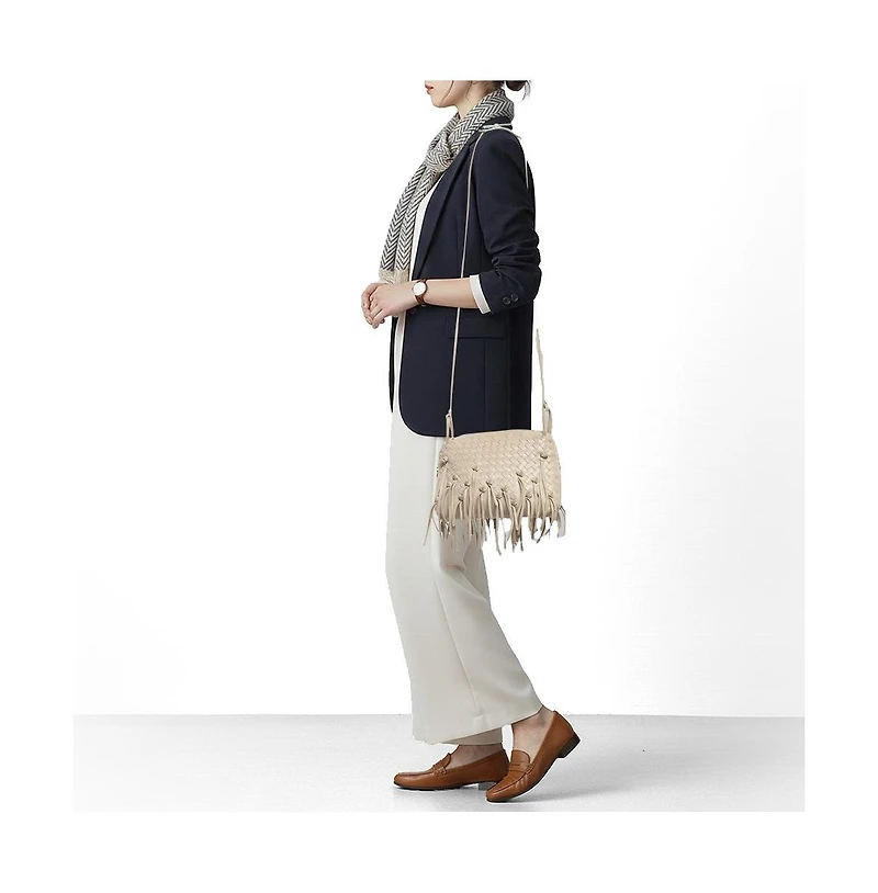 Pre-Owned Bottega Veneta Women's Nodini Intrecciato Leather Tassel Crossbody Bag