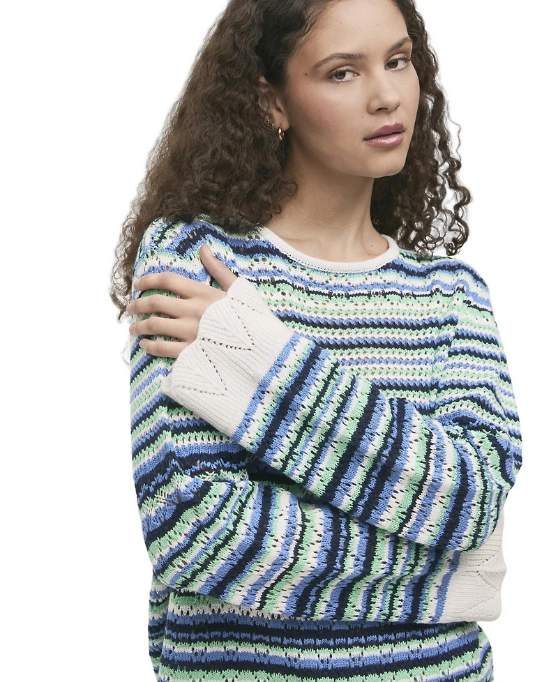 Finery London Women's Audrenia Striped Crochet Sweater
