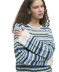 Finery London Women's Audrenia Striped Crochet Sweater