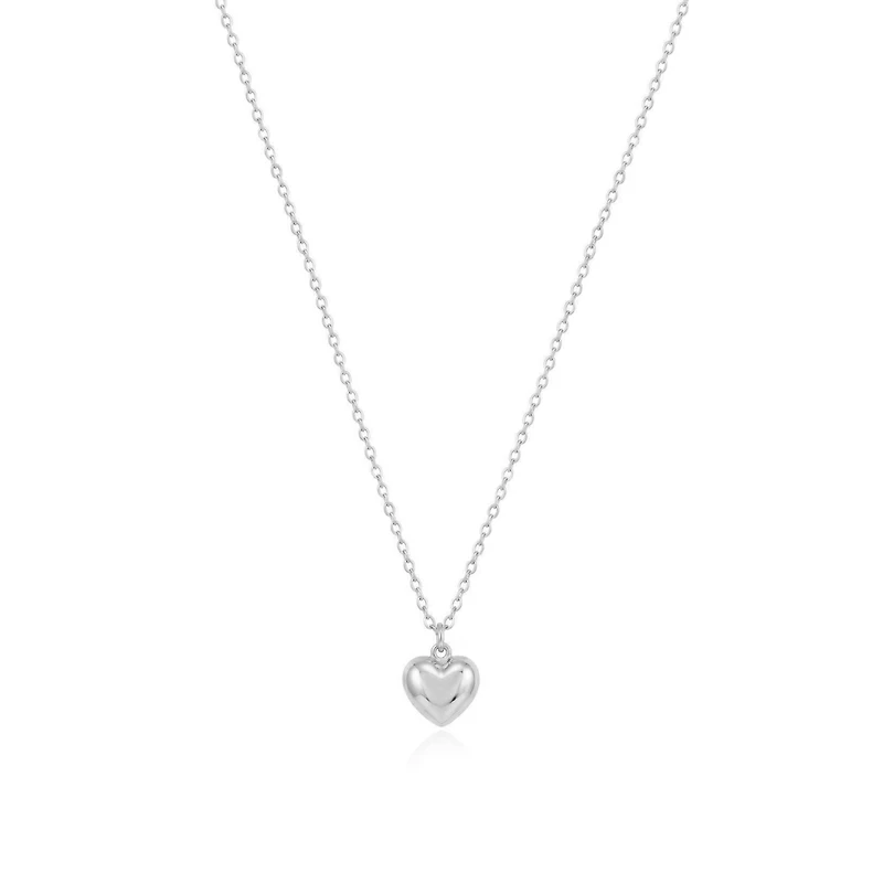 The Lovery Puffy Classic Single Heart Necklace Sterling Silver