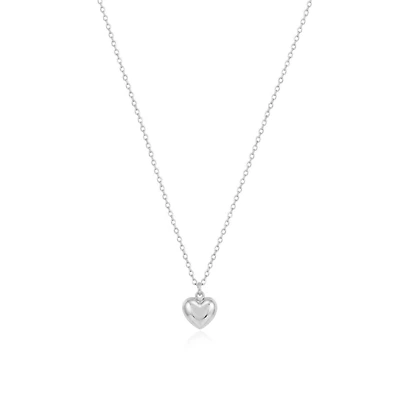 The Lovery Puffy Classic Single Heart Necklace Sterling Silver