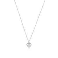The Lovery Puffy Classic Single Heart Necklace Sterling Silver