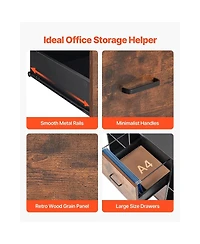 Slickblue 2 Drawer Mobile File Cabinet with Open Storage Shelves