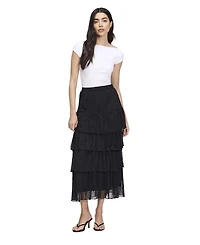 Finery London Women's Elisa Tiered-Mesh Midi Skirt
