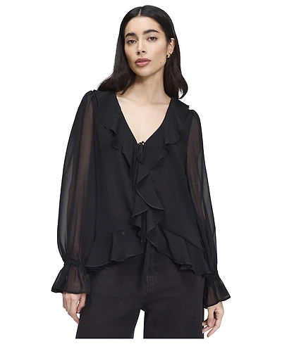 Finery London Women's Jannelle Sheer Long-Sleeve Blouse