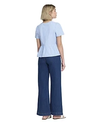 Finery London Women's Bridie Peplum Tie-Front Short-Sleeve Blouse