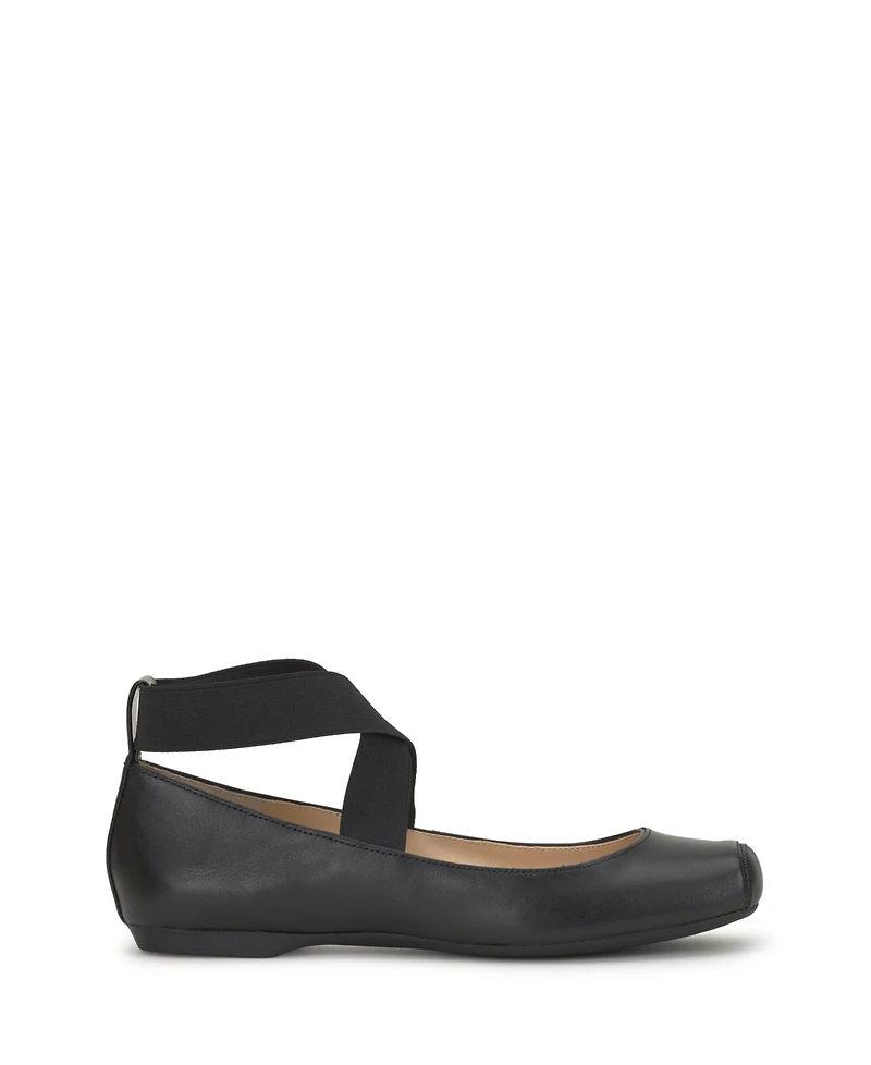 Jessica Simpson Women's Mandalaye Elastic Criss-Cross Ankle Strap Ballet Flats